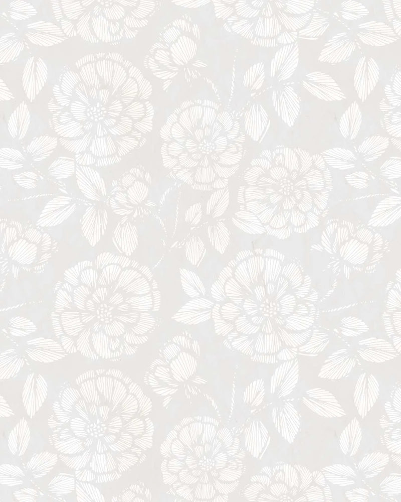 French Country Rose Grey Wallpaper from Olive et Oriel where you can shop wallpaper and artworks online
