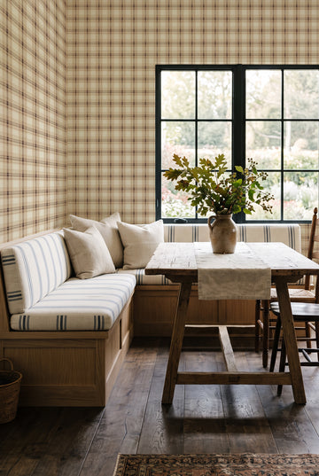 Estate Tartan in Beige Wallpaper