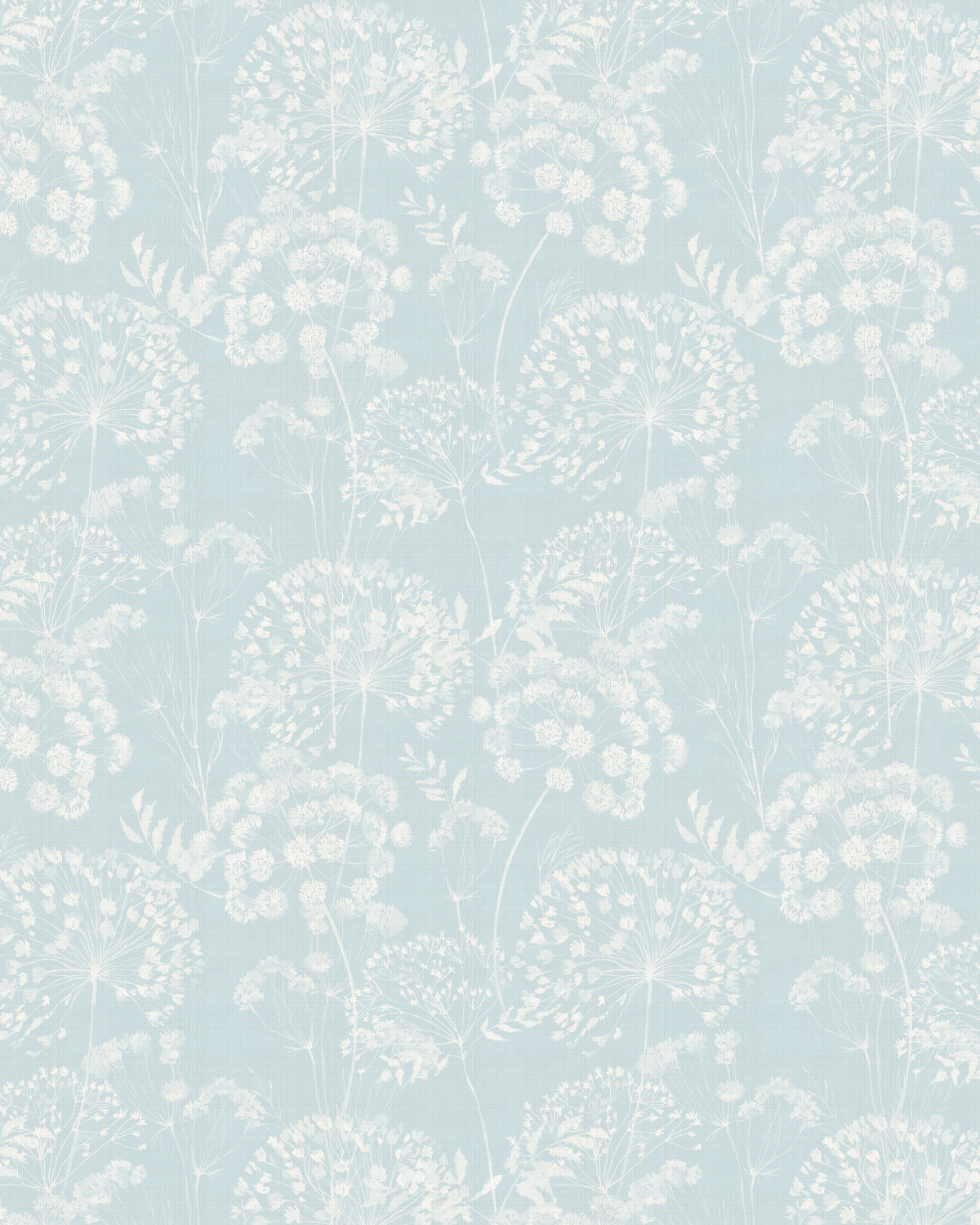 Dandelions in Bloom in Soft Blue Wallpaper