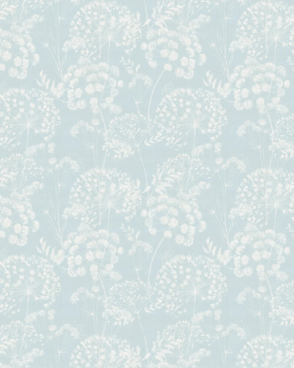 Dandelions in Bloom in Soft Blue Wallpaper from Olive et Oriel where you can shop wallpaper and artworks online