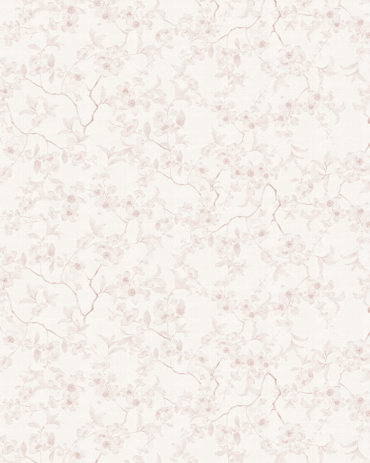 Country Floral Stems in Dusty Pink Wallpaper