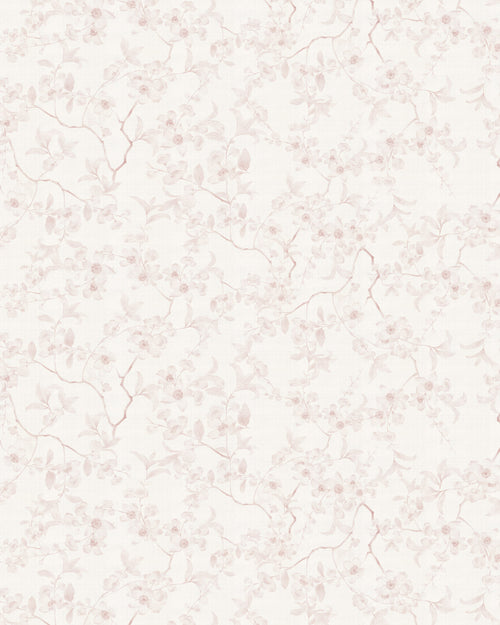 Country Floral Stems in Dusty Pink Wallpaper