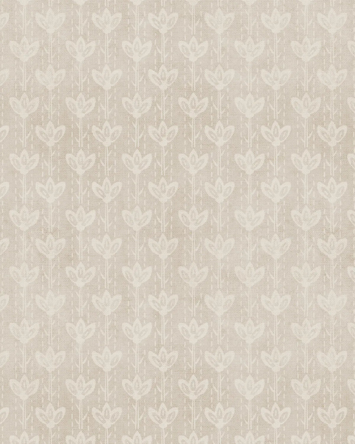 Farm House Flower Stem in Soft Beige Wallpaper from Olive et Oriel where you can shop wallpaper and artworks online