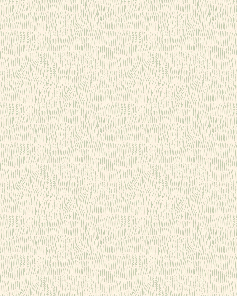 Whimsical Field in Sage Green Wallpaper from Olive et Oriel where you can shop wallpaper and artworks online