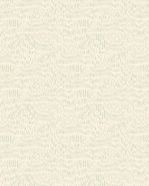 Whimsical Field in Sage Green Wallpaper
