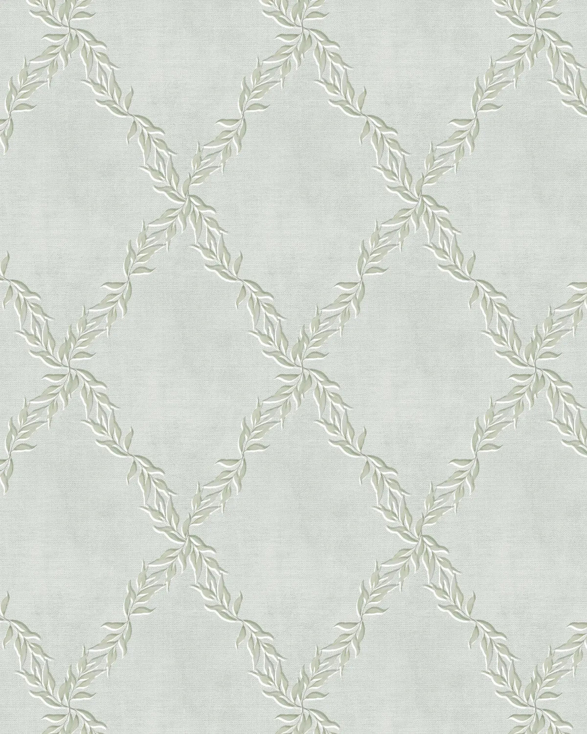 Leafy Lattice in Eucalyptus Green Wallpaper from Olive et Oriel where you can shop wallpaper and artworks online
