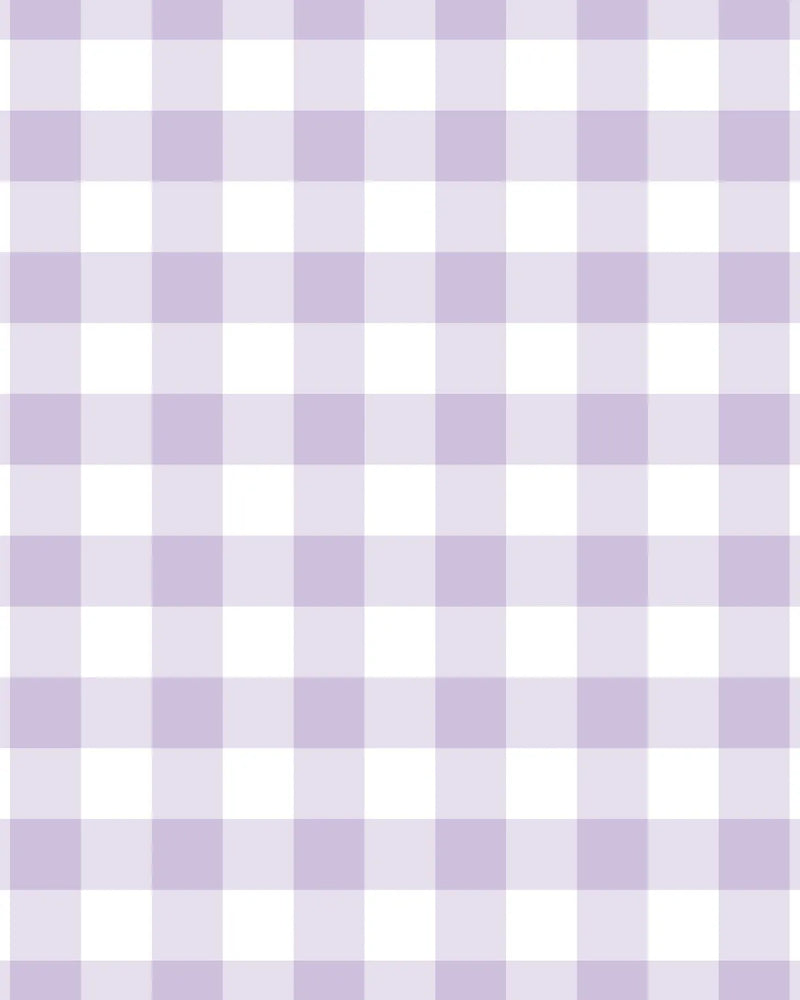 Small Gingham Check Lilac Wallpaper from Olive et Oriel where you can shop wallpaper and artworks online