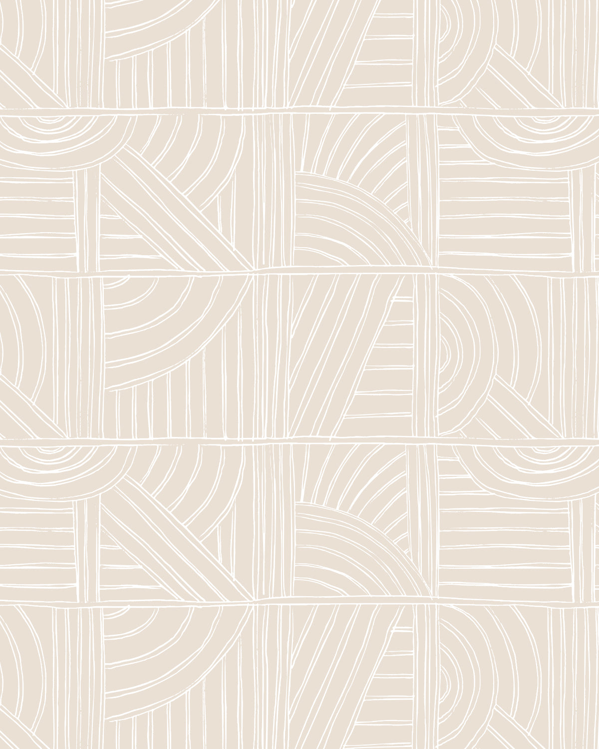 Geo Squares Beige Wallpaper