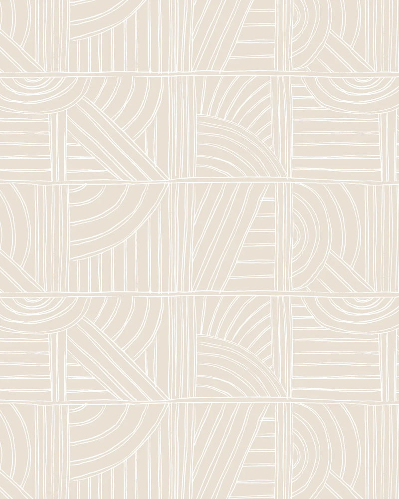Geo Squares Beige Wallpaper from Olive et Oriel where you can shop wallpaper and artworks online