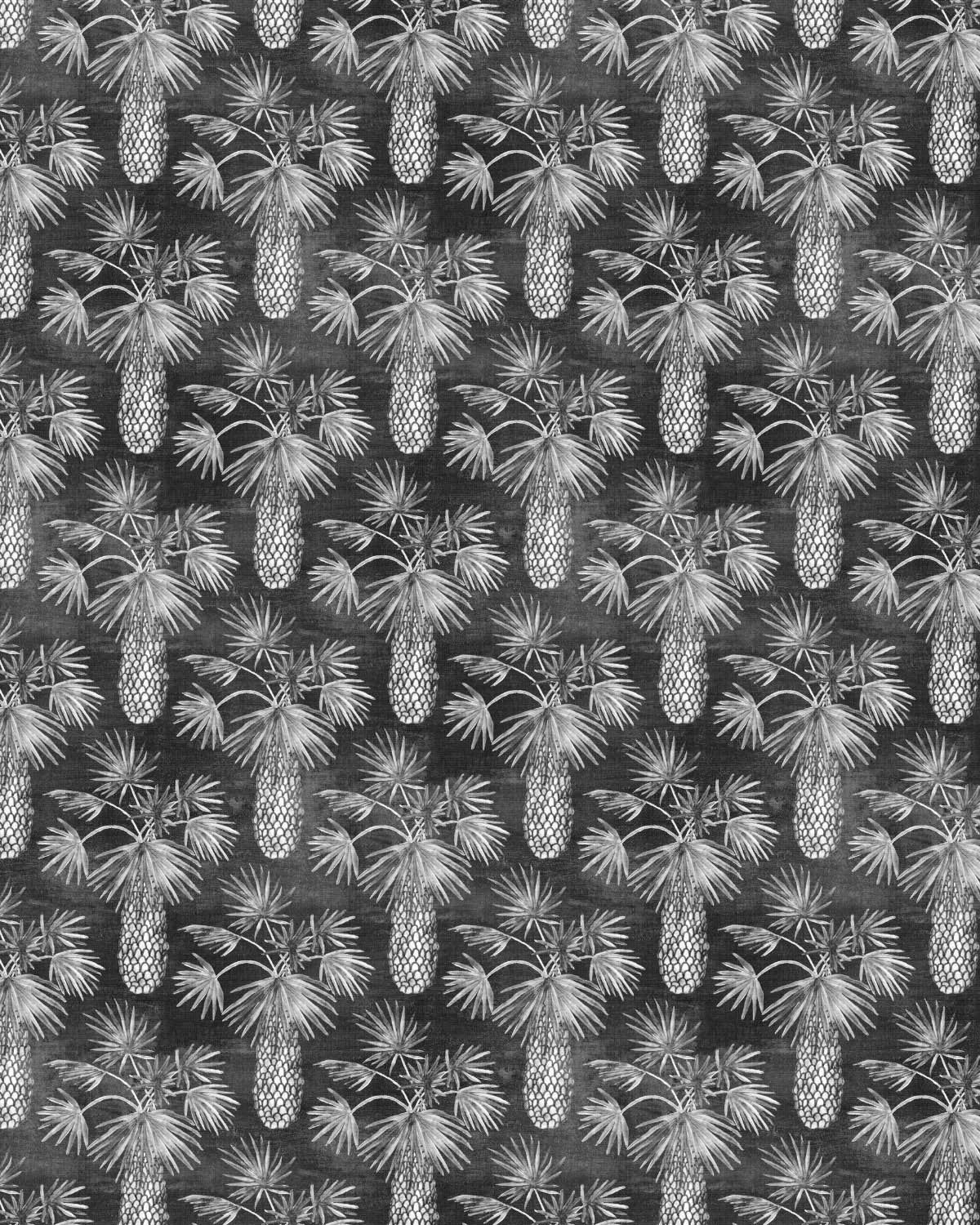 Palm Paradiso Black & White Wallpaper