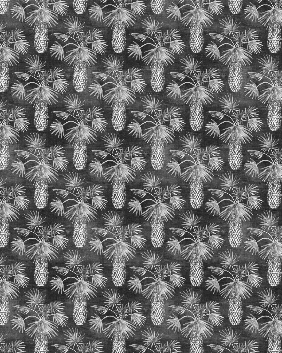 Palm Paradiso Black & White Wallpaper from Olive et Oriel where you can shop wallpaper and artworks online