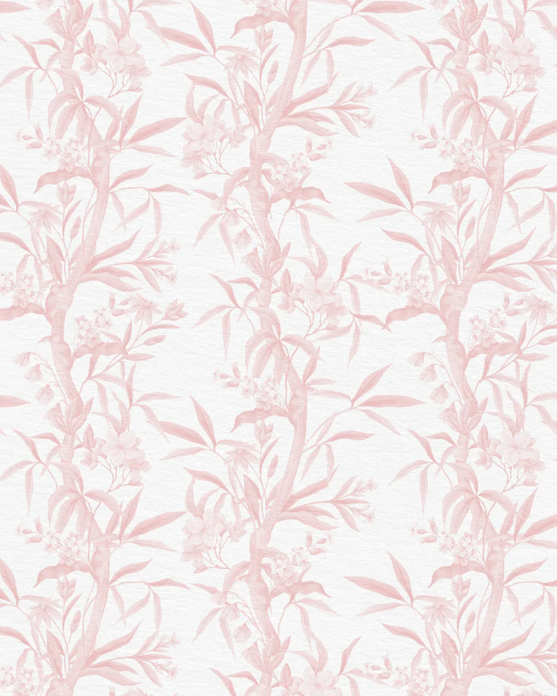 Floral Climber in Soft Pink Wallpaper from Olive et Oriel where you can shop wallpaper and artworks online