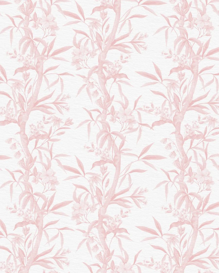Floral Climber in Soft Pink Wallpaper from Olive et Oriel where you can shop wallpaper and artworks online