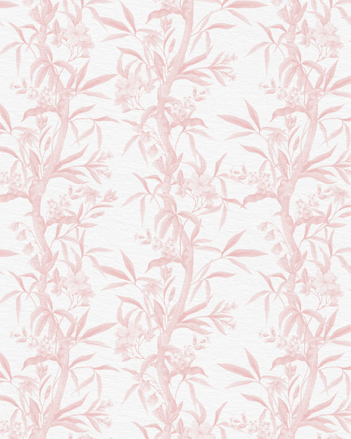 Floral Climber in Soft Pink Wallpaper