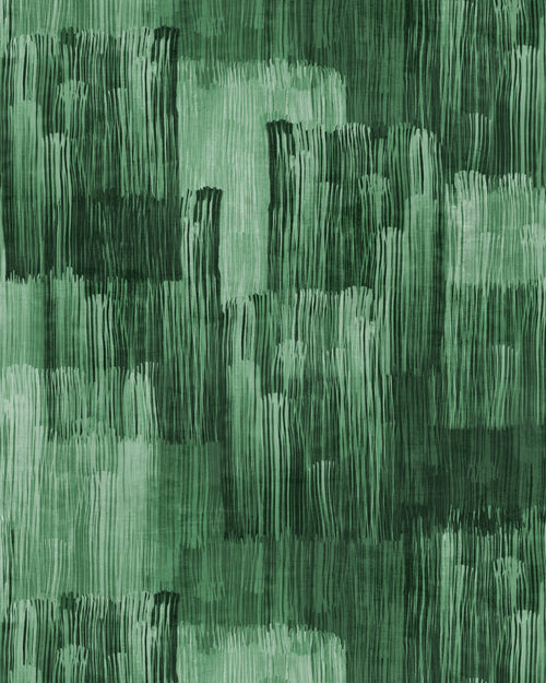Eccentric Paint Stripes Dark Green Wallpaper