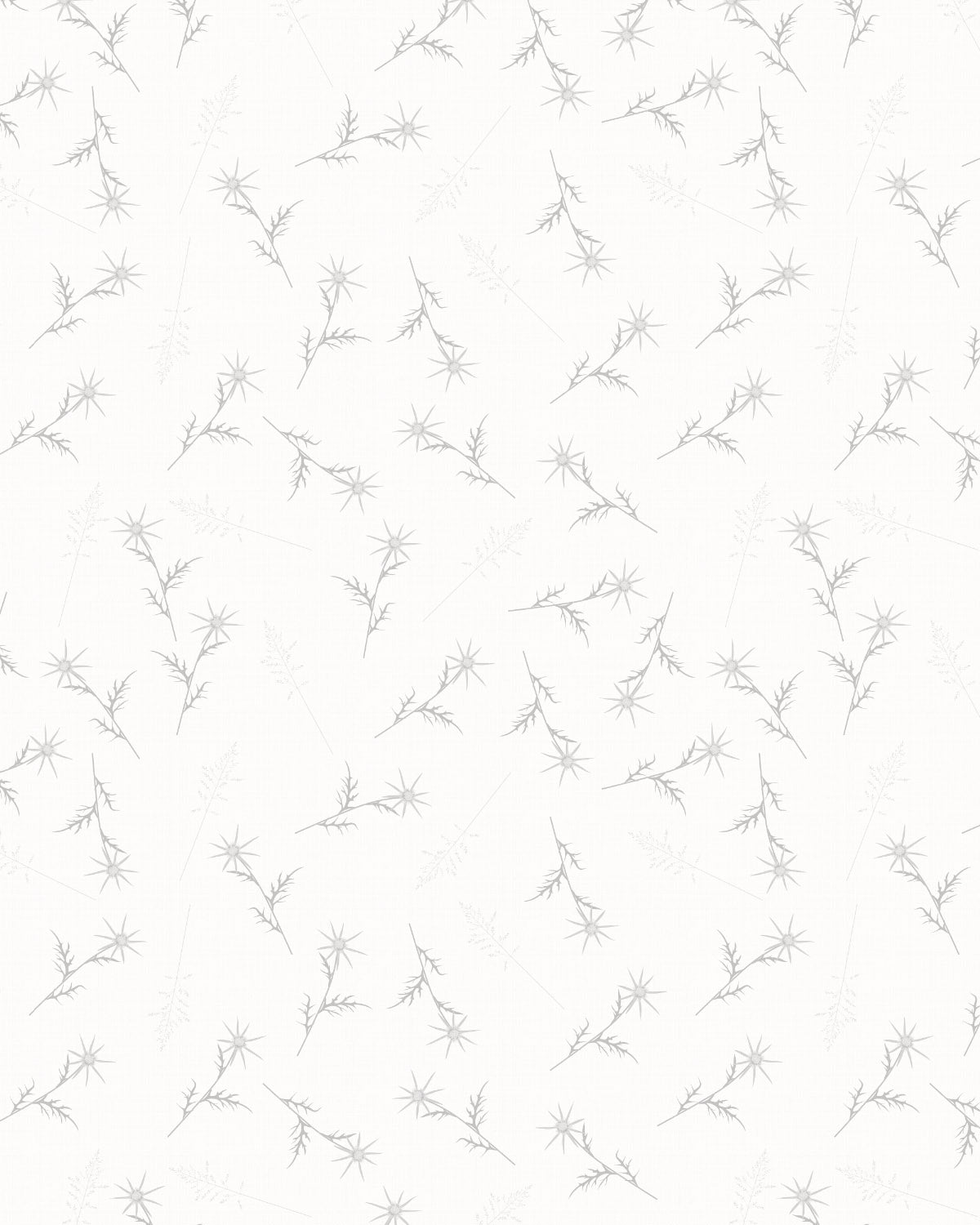 Wild Stems in Soft Grey Wallpaper