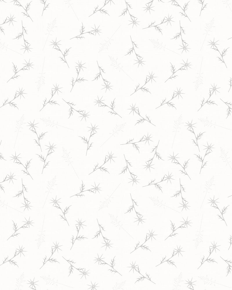 Wild Stems in Soft Grey Wallpaper