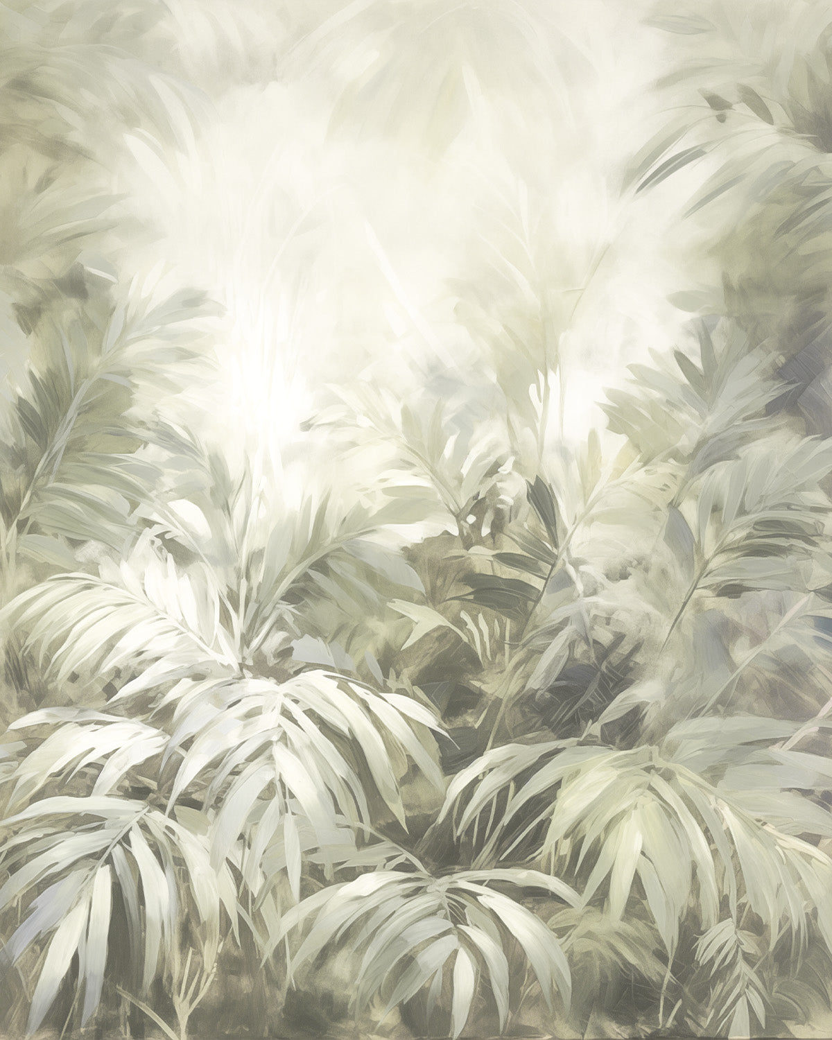 Sage Green Jungle Wallpaper Mural