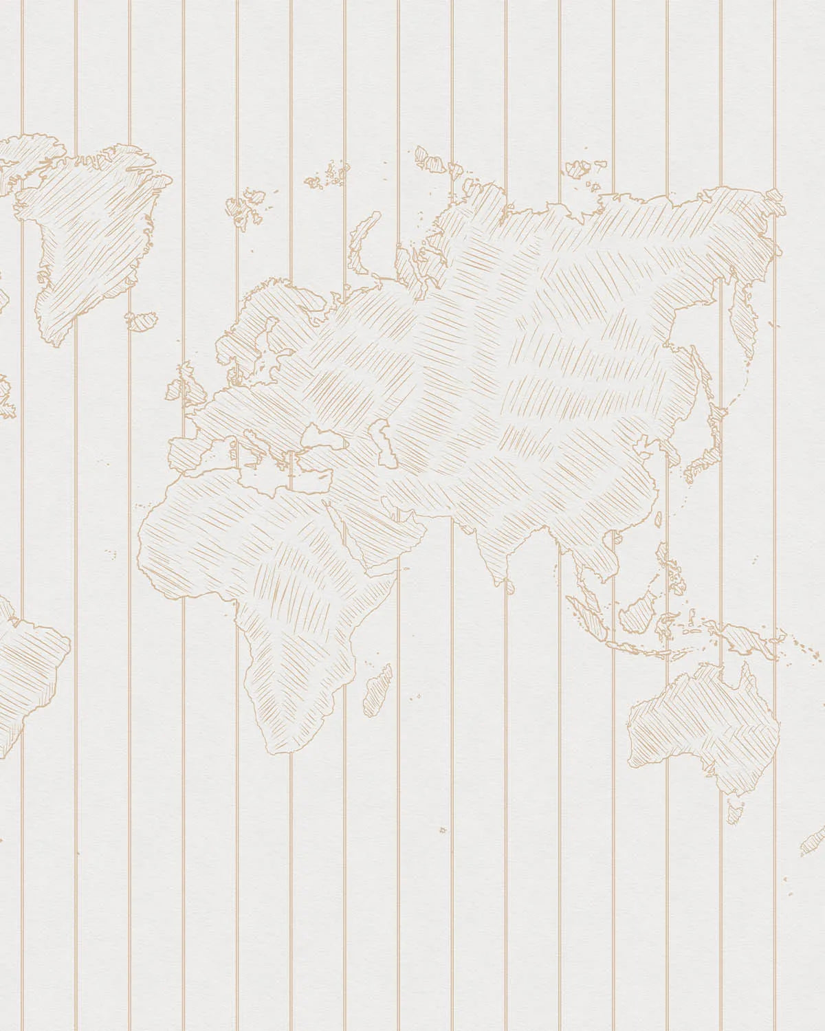 Sketched Stripe Beige Map Wallpaper Mural from Olive et Oriel where you can shop wallpaper and artworks online