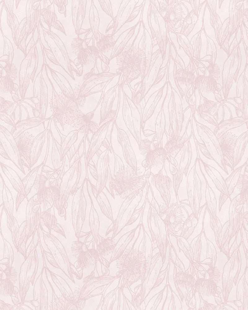 Flowering Gum Pink Wallpaper from Olive et Oriel where you can shop wallpaper and artworks online