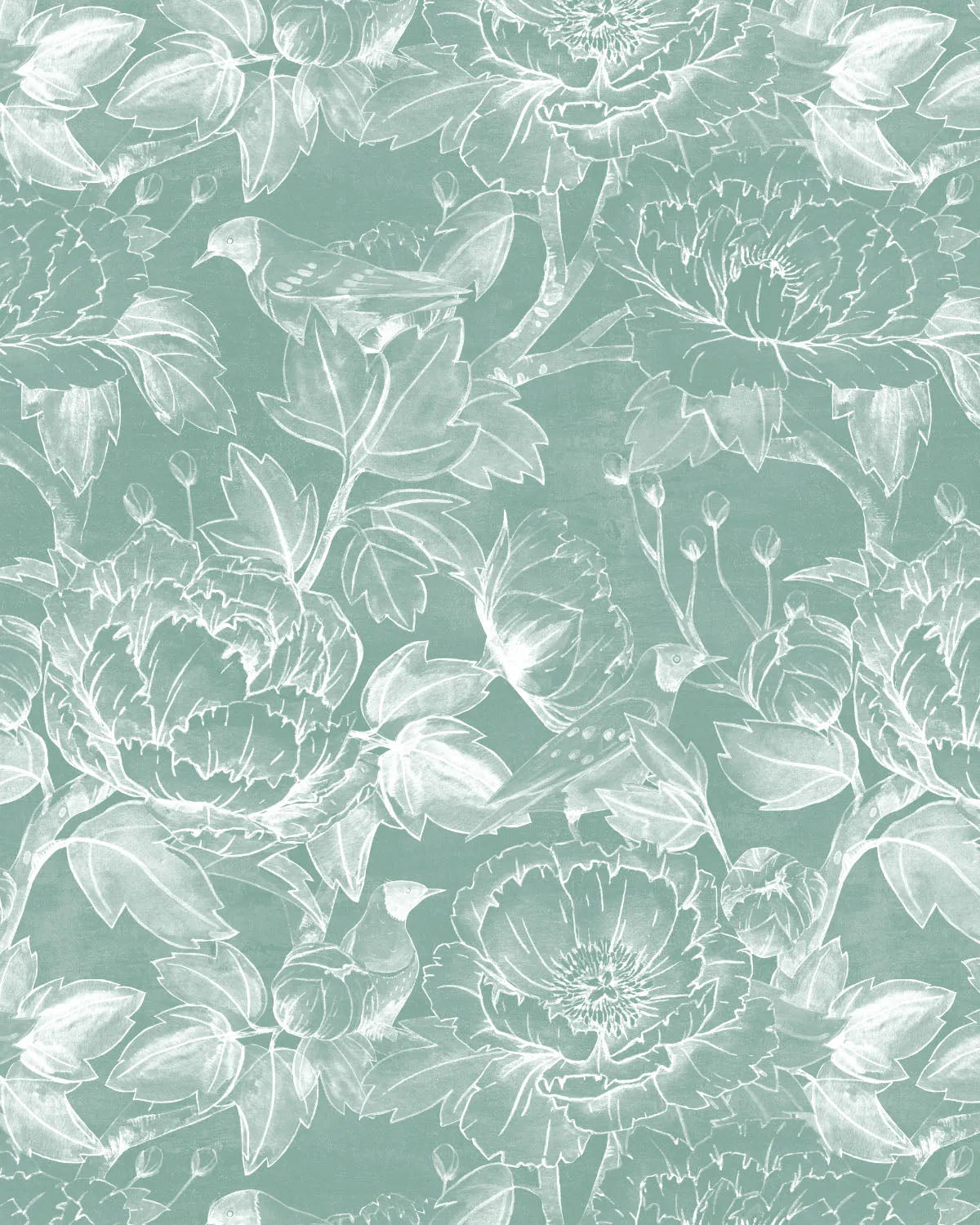 The Gardens Emerald Green Wallpaper from Olive et Oriel where you can shop wallpaper and artworks online