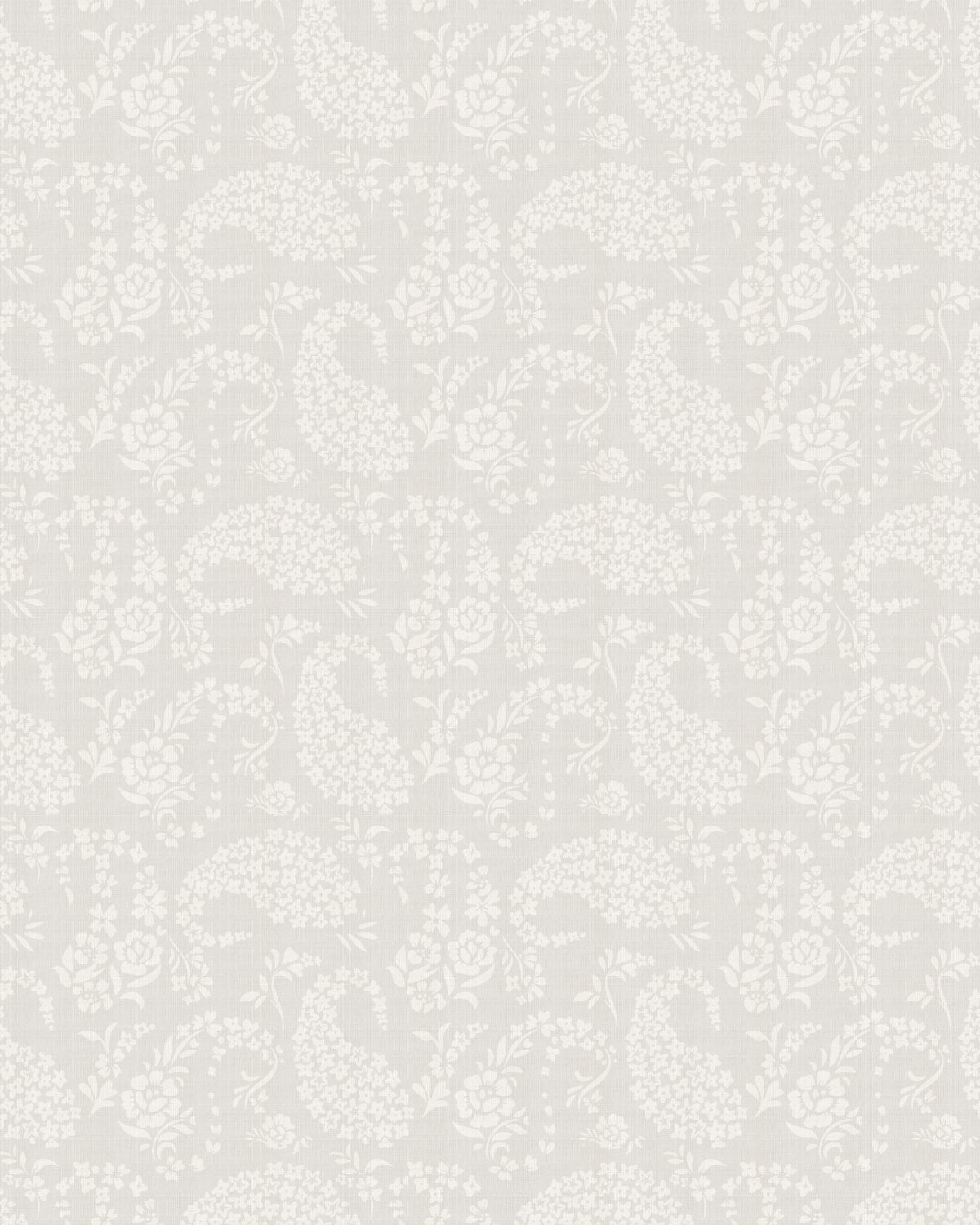 French Paisley in Soft Grey Wallpaper