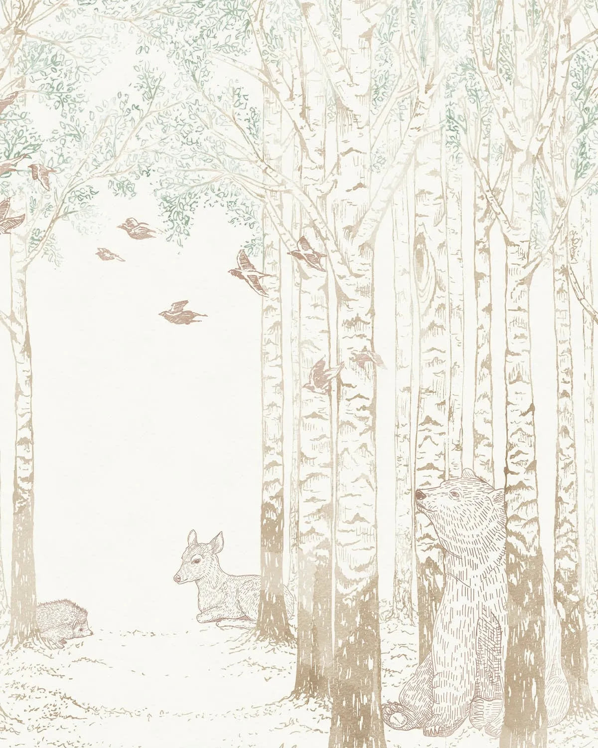 Into The Woods Wallpaper Mural from Olive et Oriel where you can shop wallpaper and artworks online