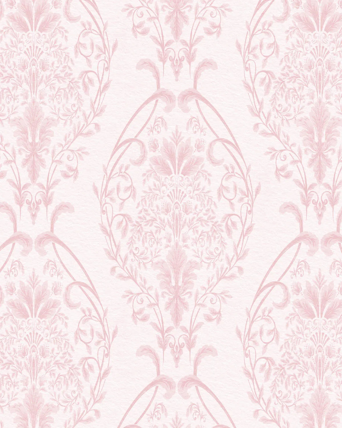 Luxe Damask Pink Wallpaper from Olive et Oriel where you can shop wallpaper and artworks online