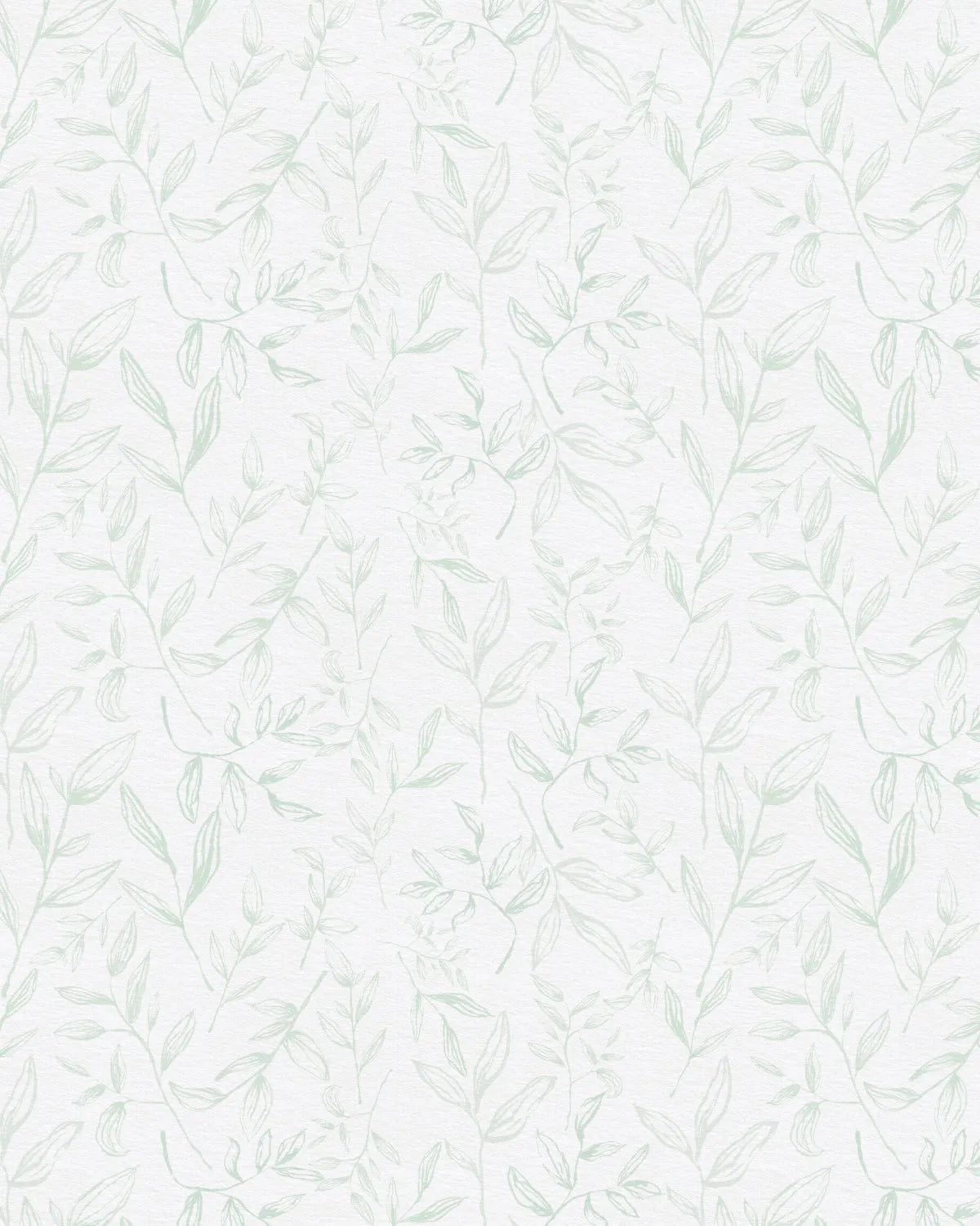 Falling Sketched Leaves in Sage Green Wallpaper from Olive et Oriel where you can shop wallpaper and artworks online