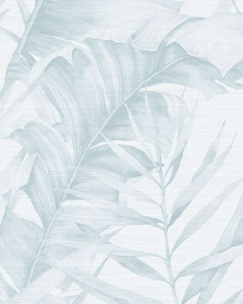 Palm Sanctuary in Light Blue Wallpaper from Olive et Oriel where you can shop wallpaper and artworks online