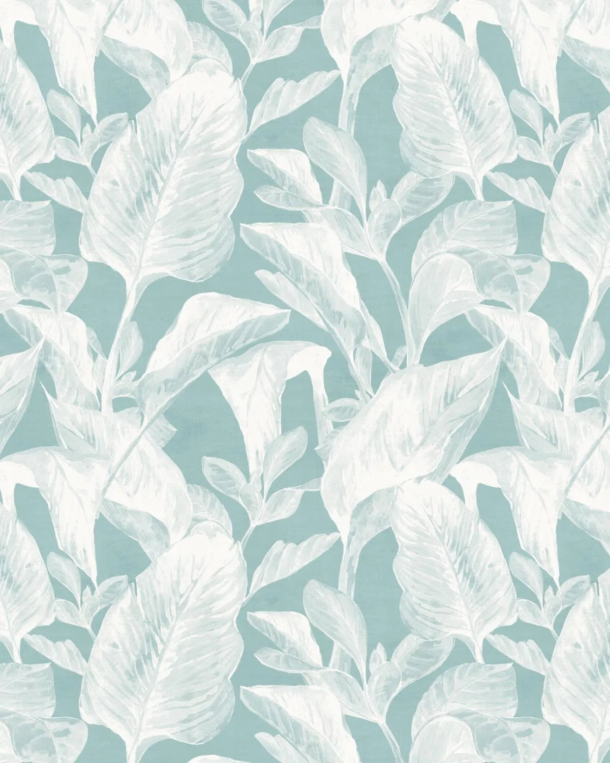 Oasis Palm Teal Blue Wallpaper from Olive et Oriel where you can shop wallpaper and artworks online