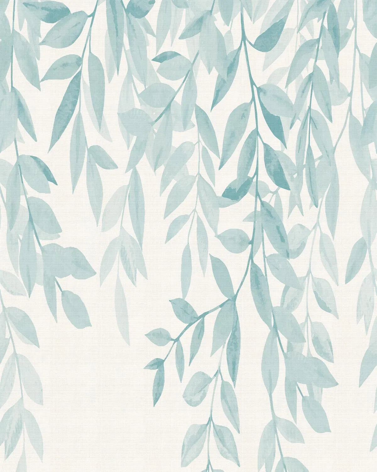 Falling Leaves Light Teal Blue Wallpaper from Olive et Oriel where you can shop wallpaper and artworks online