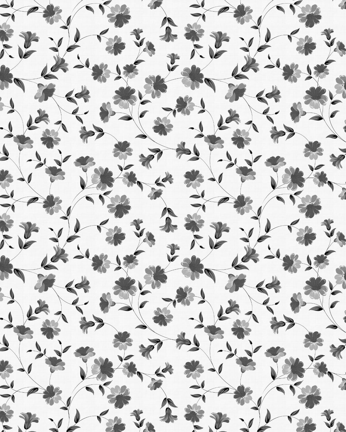 Flower Chain Black & White Wallpaper