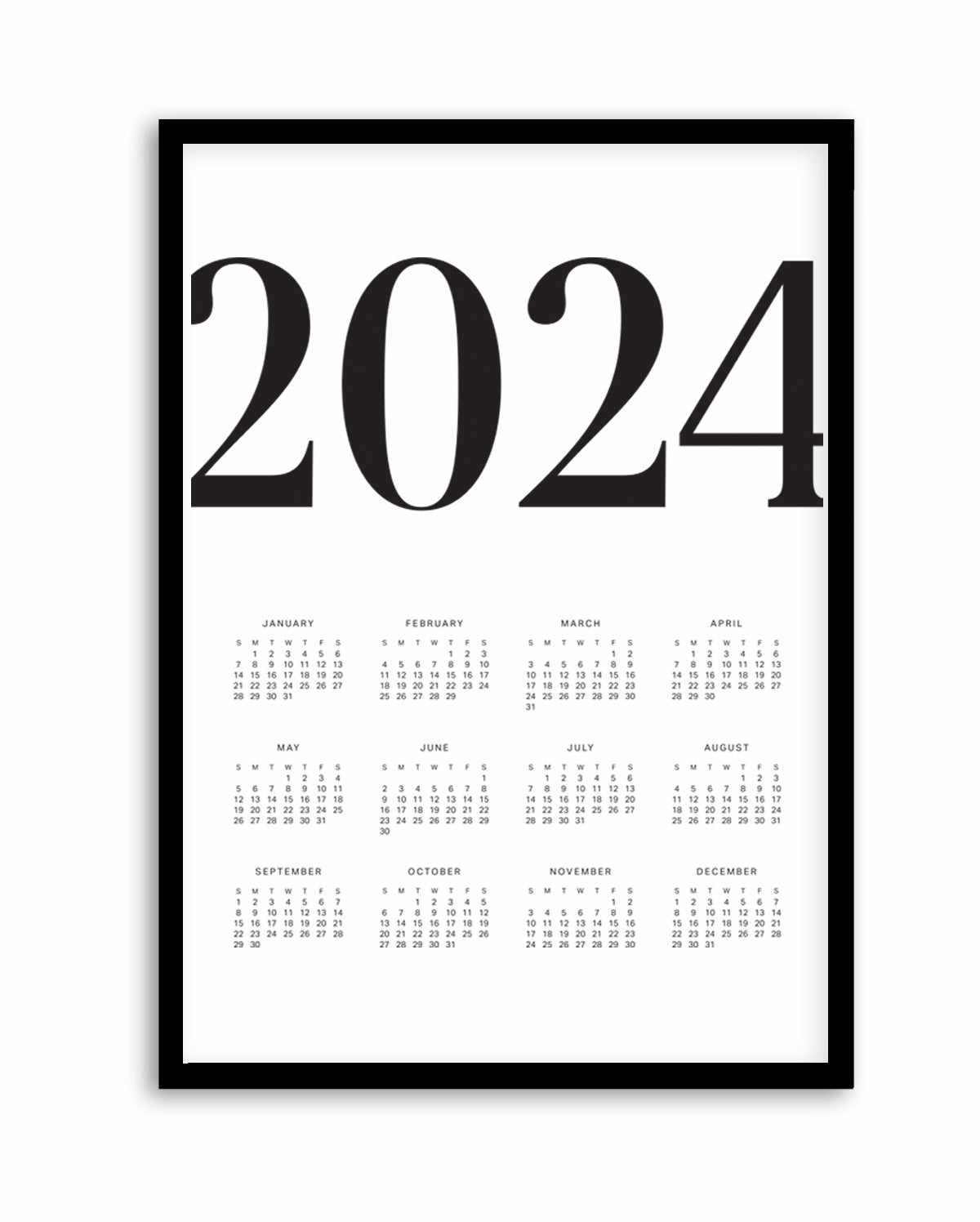 2024 Vogue Calendar B&W | Art Print