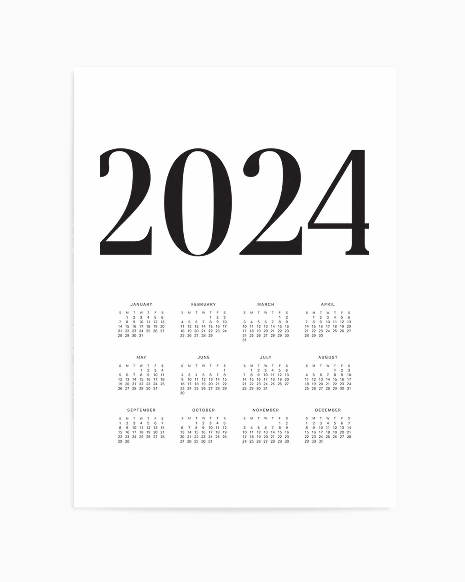 2024 Vogue Calendar B&W | Art Print