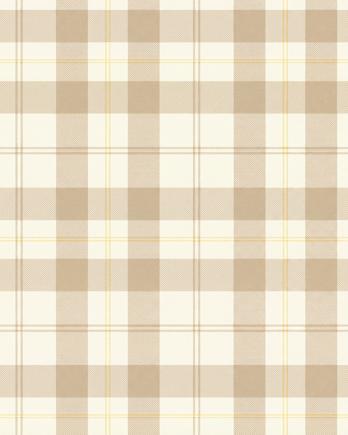 Inverness Tartan In Beige and Yellow Wallpaper