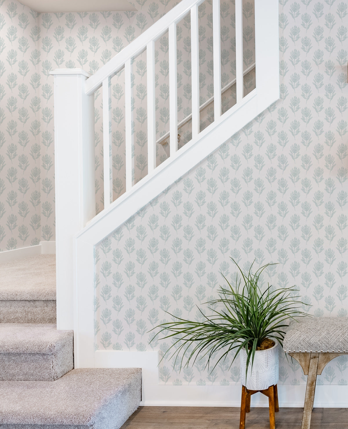 Australian Country Side in Soft Blue Wallpaper