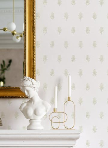 Native Posy in Sage Green Wallpaper from Olive et Oriel where you can shop wallpaper and artworks online