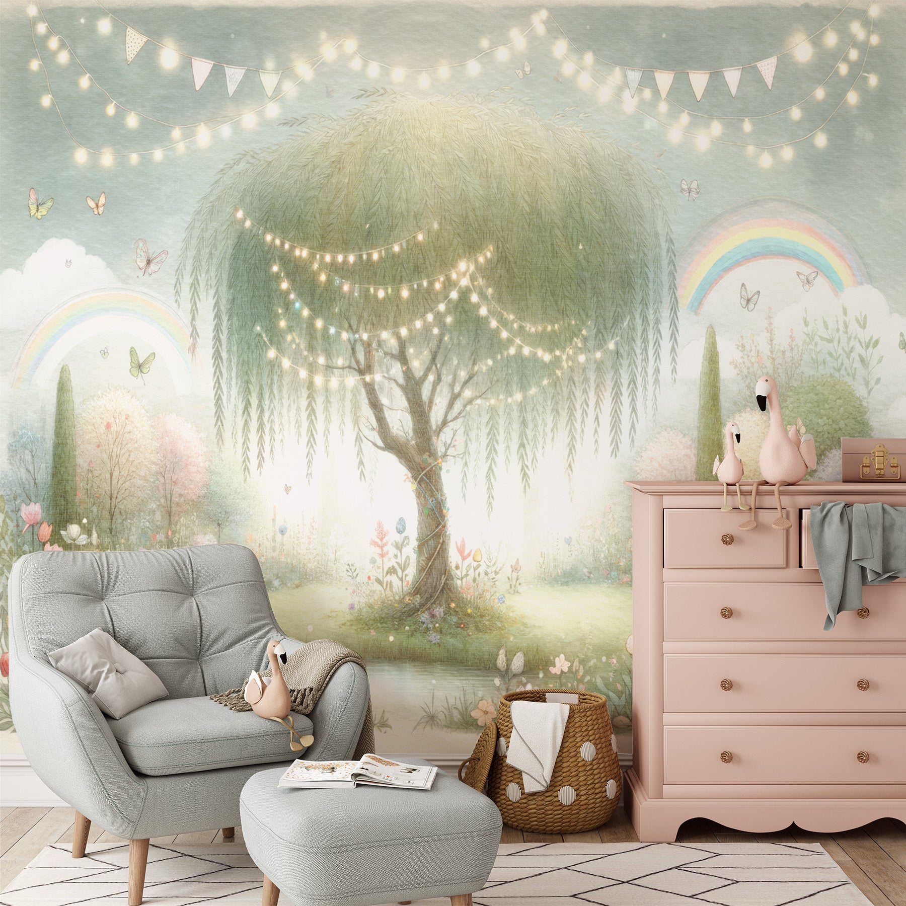 Twinkling Butterflies Retreat Wallpaper Mural