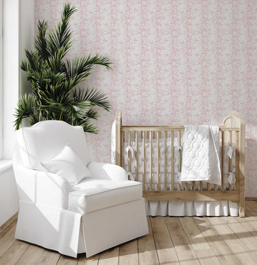 Floral Climber in Soft Pink Wallpaper from Olive et Oriel where you can shop wallpaper and artworks online