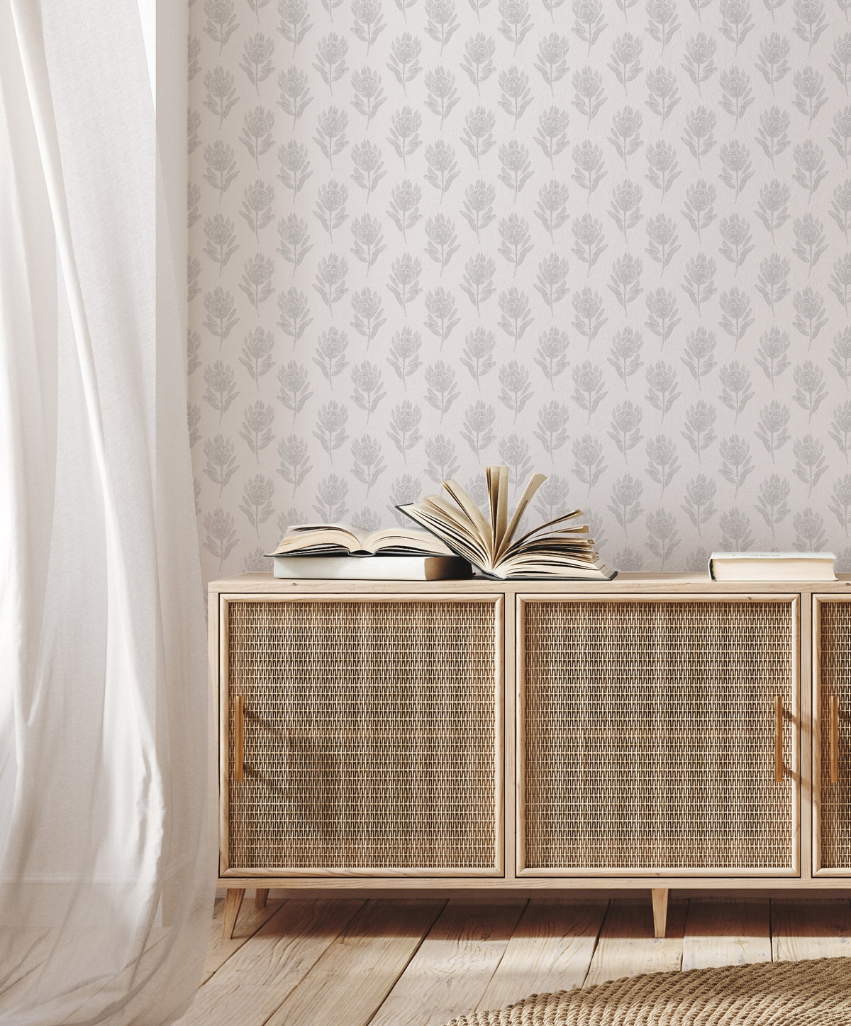 Australian Country Side in Soft Grey Wallpaper from Olive et Oriel where you can shop wallpaper and artworks online