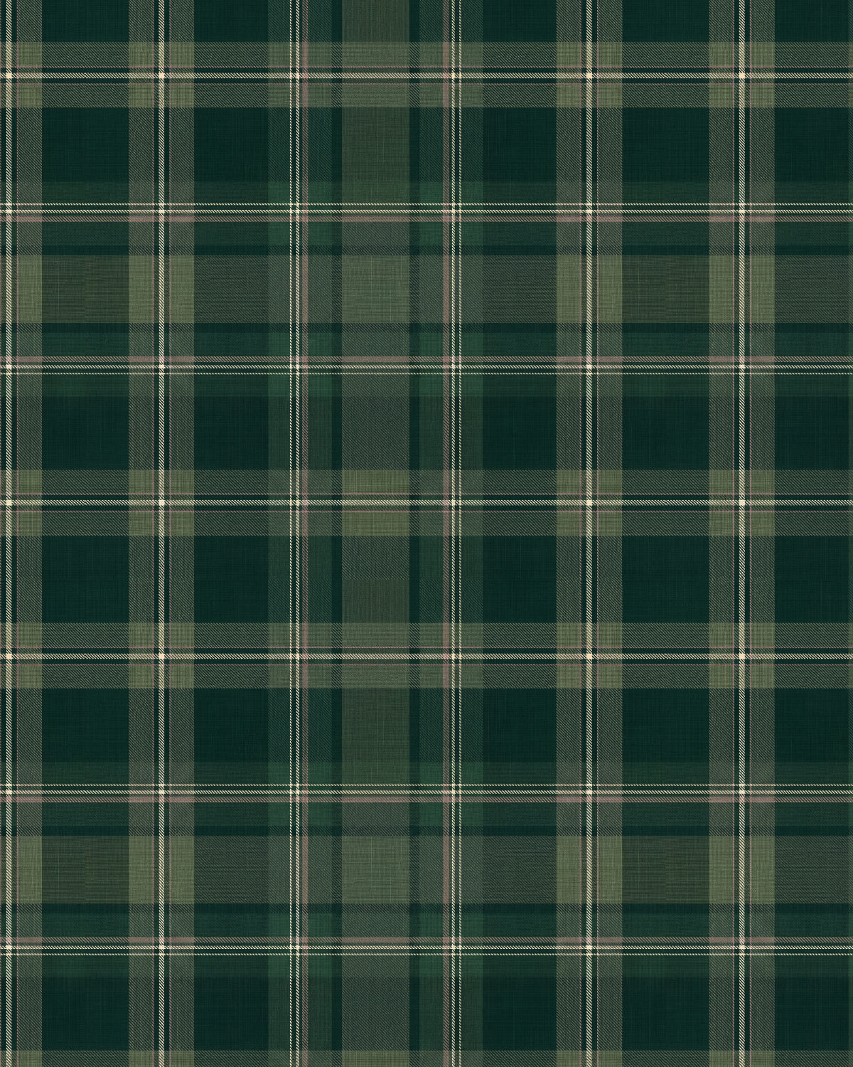 Highland Tartan in Dark Green Wallpaper