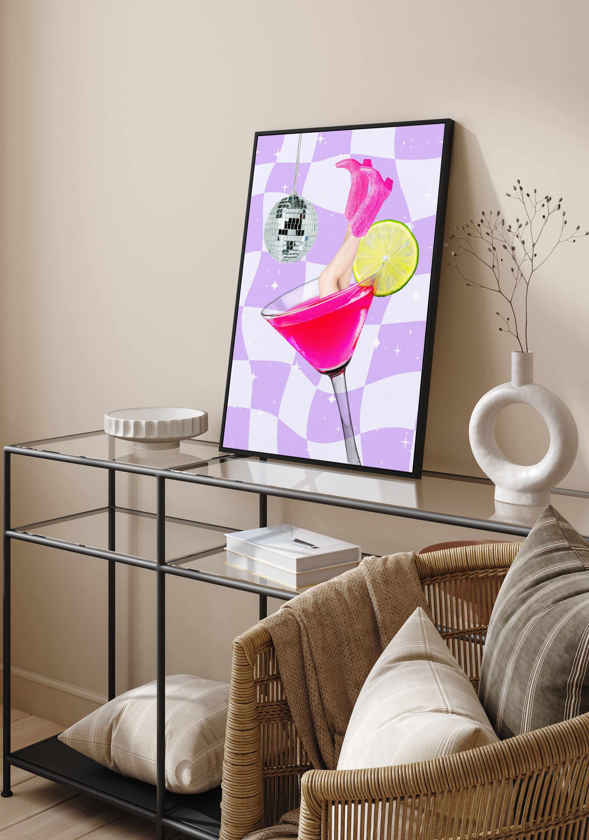 Disco Cosmopolitan By Athene Fritsch | Framed Canvas Art Print