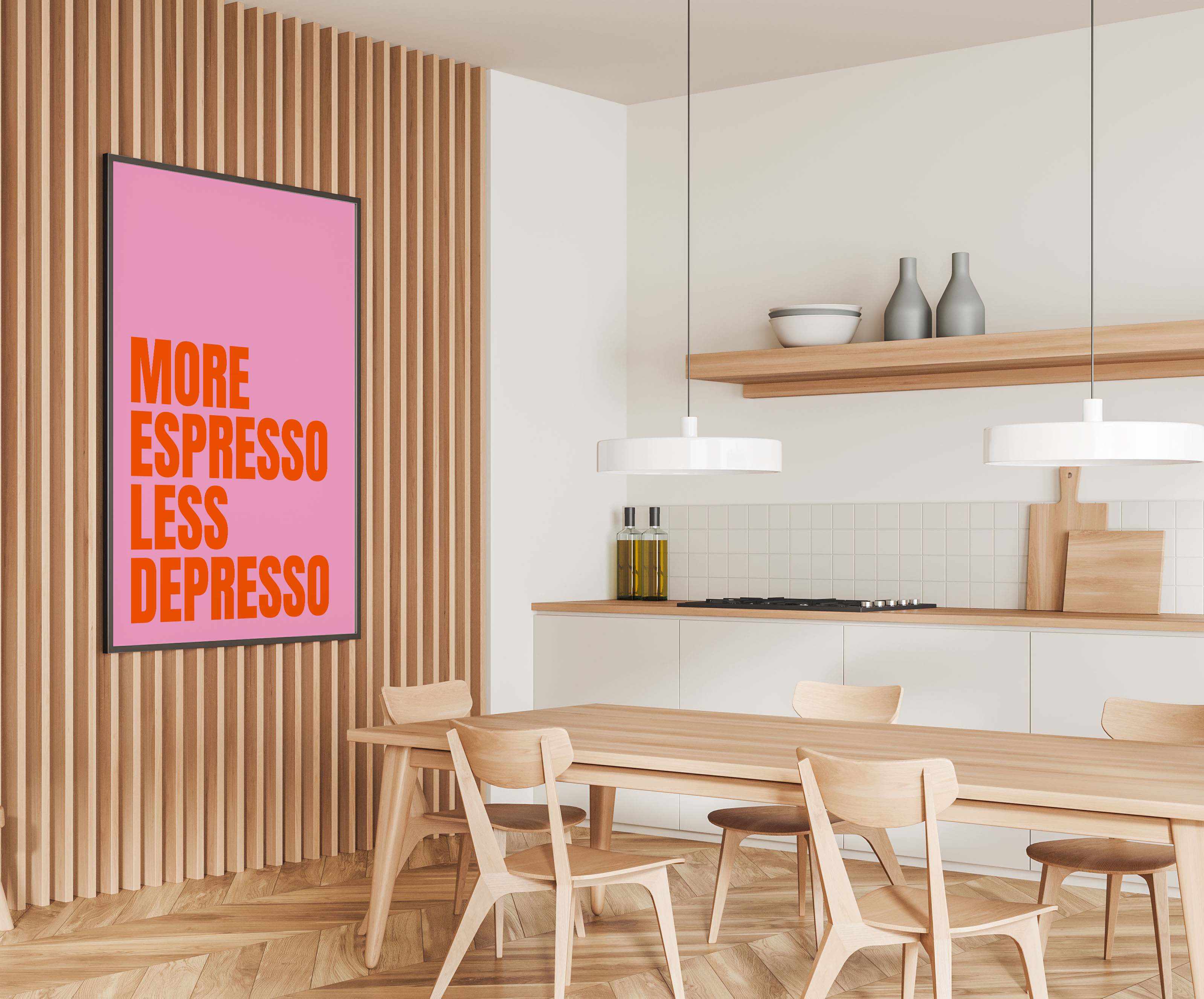 More Espresso Less Depresso by Athene Fritsch | Art Print