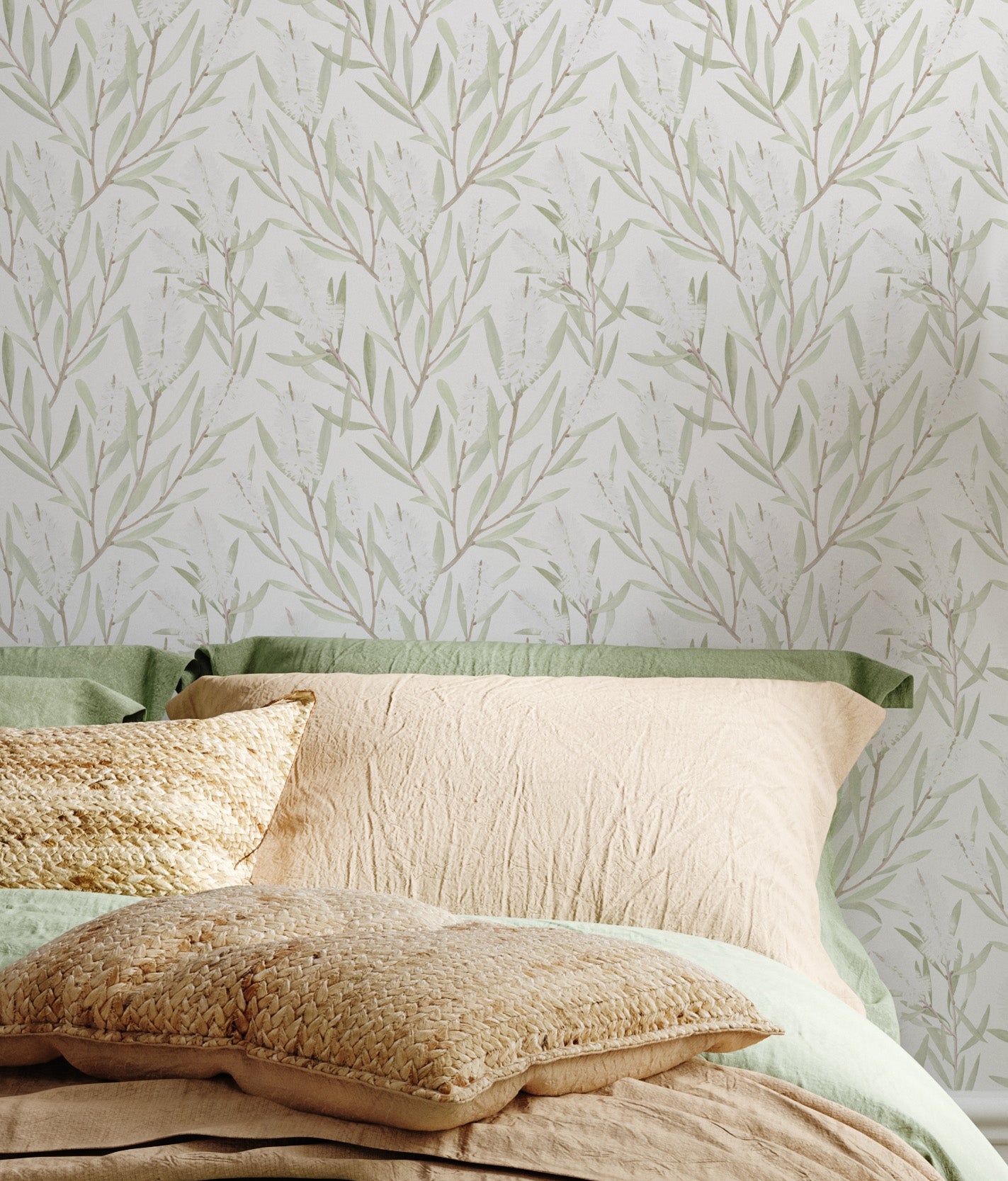 Bush Walk in Sage Green Wallpaper