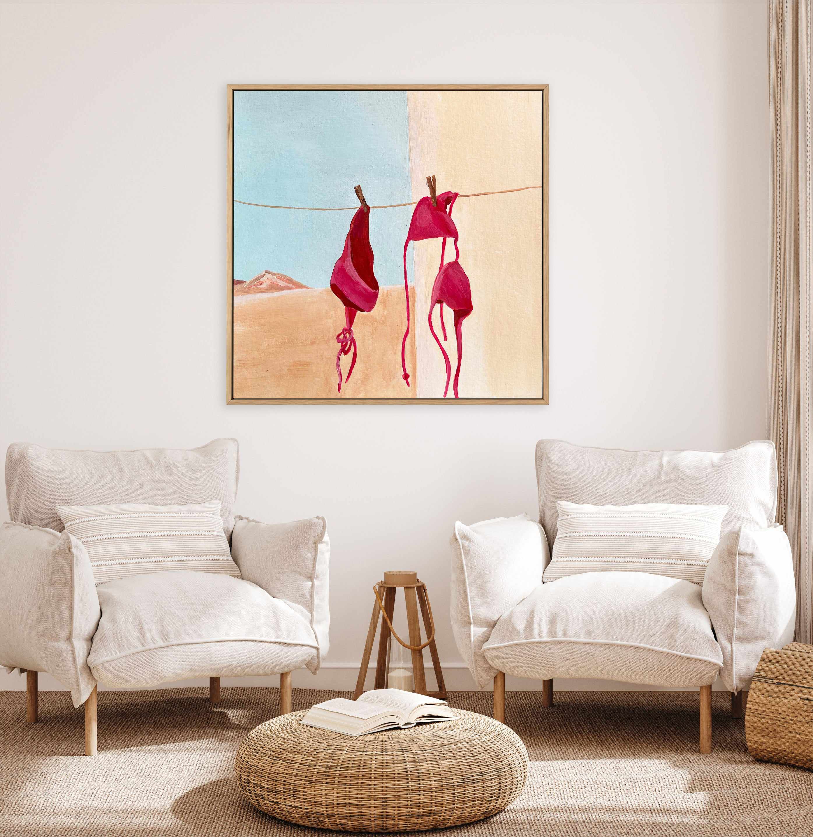 Summer Essentials By Marina Dorgan | Framed Canvas Art Print