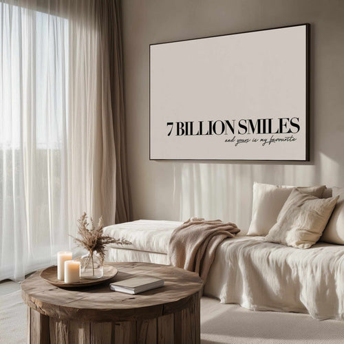 7 Billion Smiles | Framed Canvas Art Print