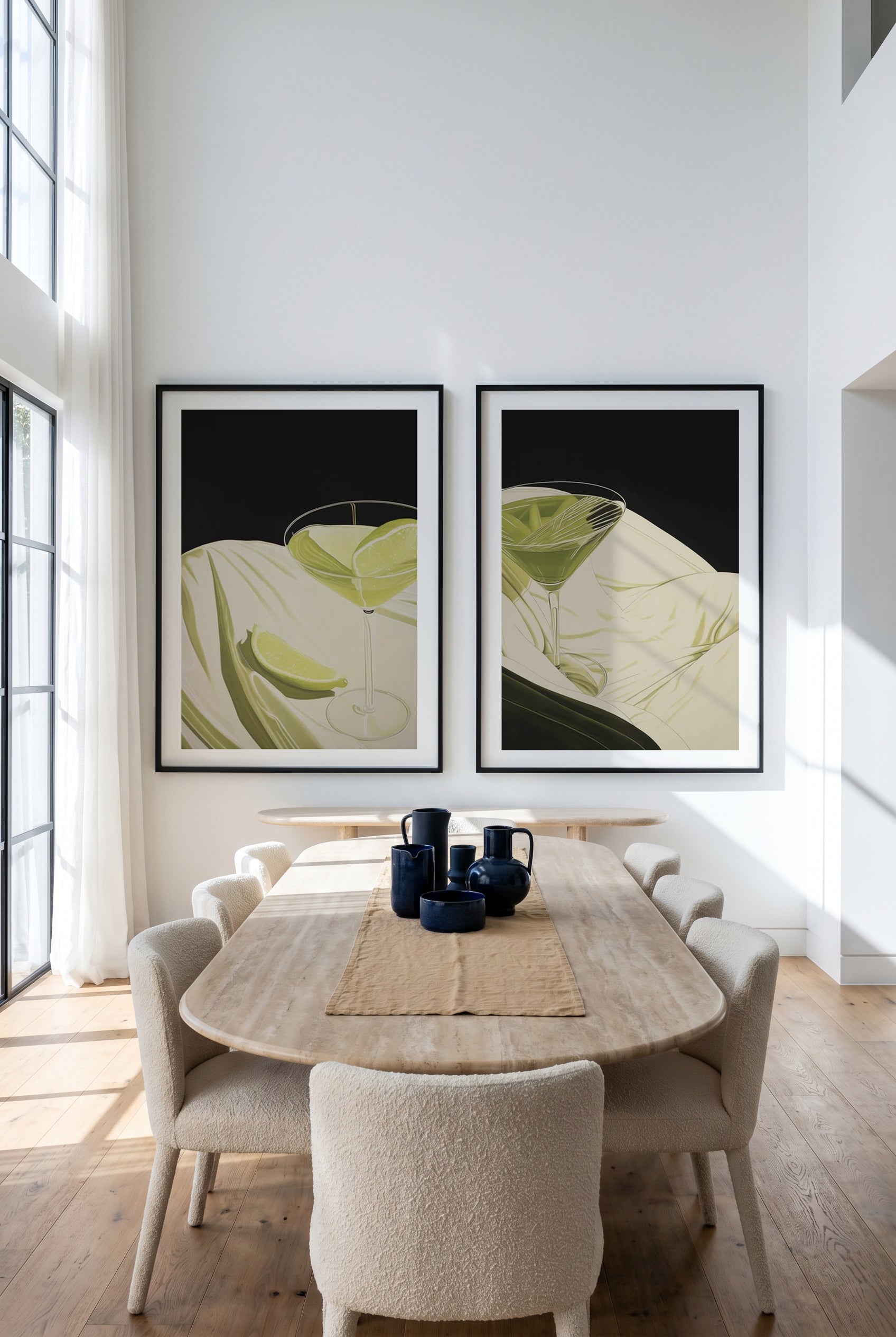 70s Cocktail I & II Print Set of 2 | Matching Wall Art