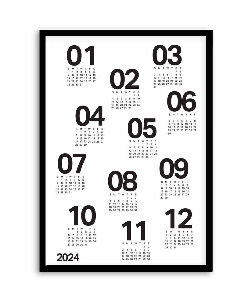 2024 Scatter Calendar B&W | Art Print