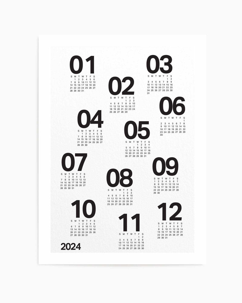 2024 Scatter Calendar B&W | Art Print